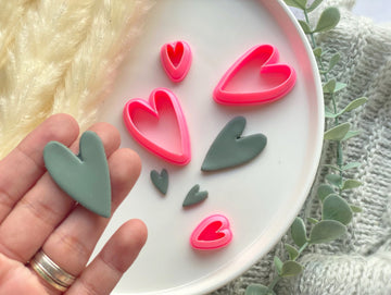 Valentines Heart Love Shape Collection Polymer Clay  Cutter | Fondant Cutter | Cookie Cutter